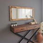 Hanah Home Espejo Bohemio de Madera Maciza de Pino en Nogal